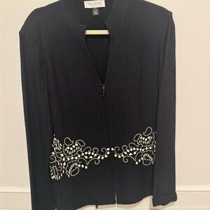 St. John Textured Black Knit Jacket